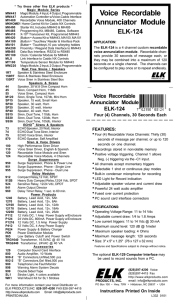 Voice Recordable Annunciator Module