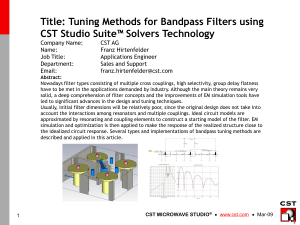 Bandpass Tuning methods