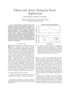 Filters with Active Tuning for Power Applications