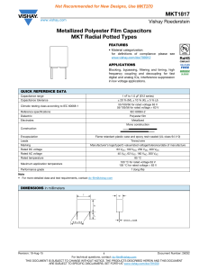 MKT1817 Metallized Polyester Film Capacitors MKT Radial Potted