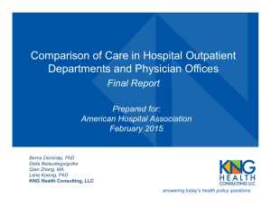 Comparison of Care in Hospital Outpatient Departments