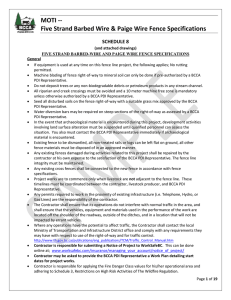 MOTI -- Five Strand Barbed Wire Fence Specifications