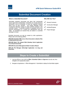 Submittal Document Creation Steps to Create a