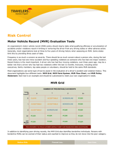 Motor Vehicle Record (MVR) Evaluation Tools