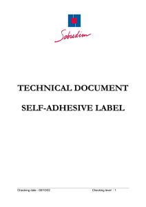 technical document self-adhesive label