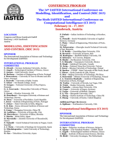 CONFERENCE PROGRAM The 34th IASTED International