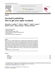Successful publishing: How to get your paper accepted