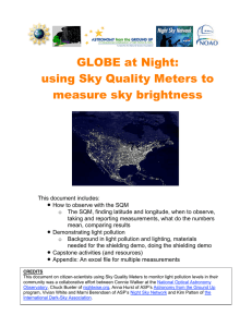 GLOBE at Night: using Sky Quality Meters to measure sky brightness