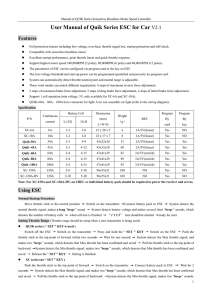 User Manual of Quik Series ESC for Car V2.1