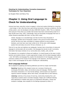 Chapter 2. Using Oral Language to Check for Understanding
