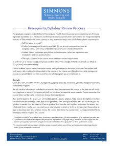 Prerequisite/Syllabus Review Process