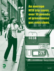 An average MTA trip saves over 10 pounds of greenhouse gas
