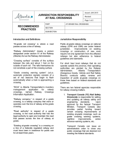 Jurisdiction Responsibility at Rail Crossings