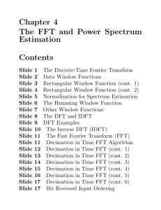 Chapter 4 The FFT and Power Spectrum Estimation Contents