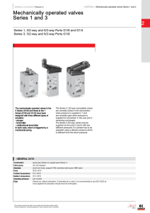Camozzi series 1-3 mechanically operated valves datasheet