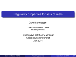 Regularity properties for sets of reals