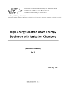 High-Energy Electron Beam Therapy Dosimetry with Ionisation