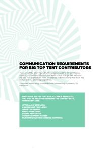 communication requirements for big top tent contributors