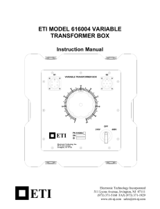 eti model 616004 variable transformer box - ETI
