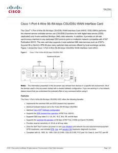 Cisco 1-Port 4-Wire 56-/64-kbps CSU/DSU WAN Interface Card