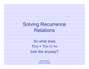 Solving Recurrence Relations