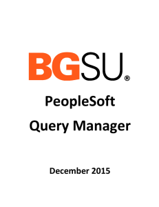 PeopleSoft Query Manager - Bowling Green State University