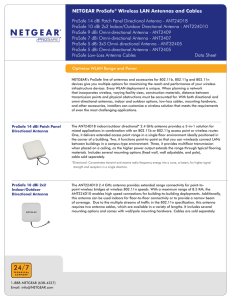 NETGEAR ProSafe® Wireless LAN Antennas and Cables ProSafe