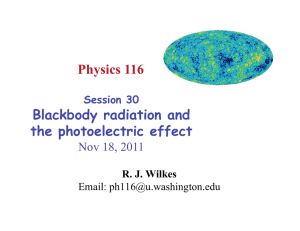 Physics 116 Blackbody radiation and the photoelectric effect