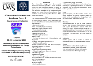 9th International Conference on Sustainable Energy