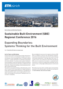 Sustainable Built Environment (SBE) Regional Conference 2016