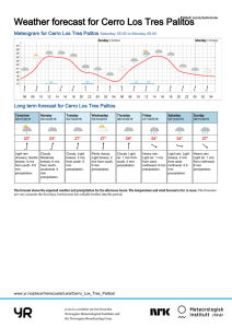 Weather forecast for Cerro Los Tres Palitos