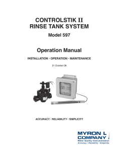 controlstik ii rinse tank system