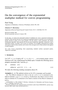 On the convergence of the exponential multiplier method for