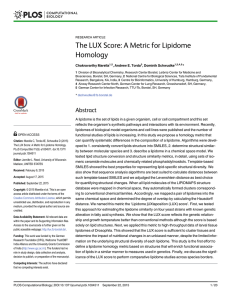 The LUX Score: A Metric for Lipidome Homology