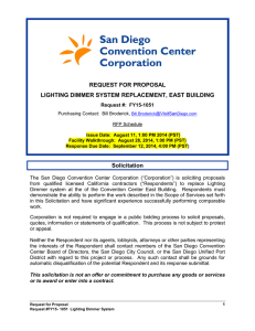 REQUEST FOR PROPOSAL LIGHTING DIMMER SYSTEM