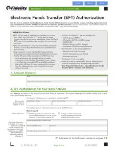 Electronic Funds Transfer (EFT) Authorization