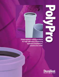 Polypropylene venting products for high-efficiency