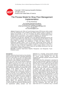 The Process Model for Shop Floor Management Implementation