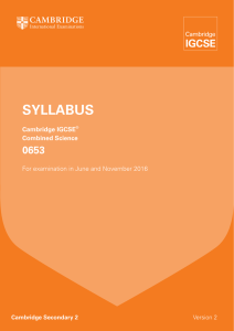 2016 Syllabus - Cambridge International Examinations