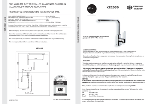 This mixer tap is warranted to be free from manufacturing defects for