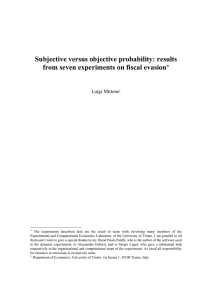 Subjective versus objective probability: results from seven