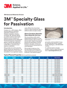 3M™ Specialty Glass for Passivation data sheet
