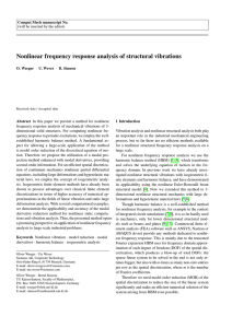 Nonlinear frequency response analysis of structural vibrations