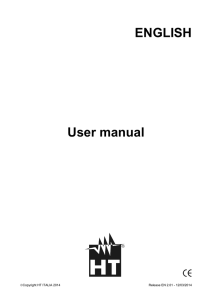 User manual - HT Instruments