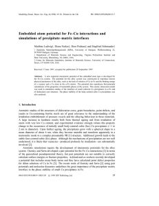 Embedded atom potential for Fe–Cu interactions and