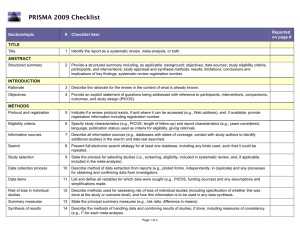 PRISMA 2009 Checklist