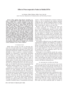 Effect of Non-cooperative Nodes in Mobile DTNs