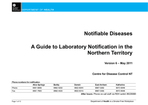 Notifiable Diseases A Guide to Laboratory Notification in the