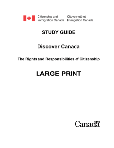 Study Guide - Discover Canada (large print)