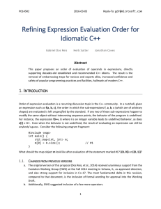 Refining Expression Evaluation Order for Idiomatic C++ - Open